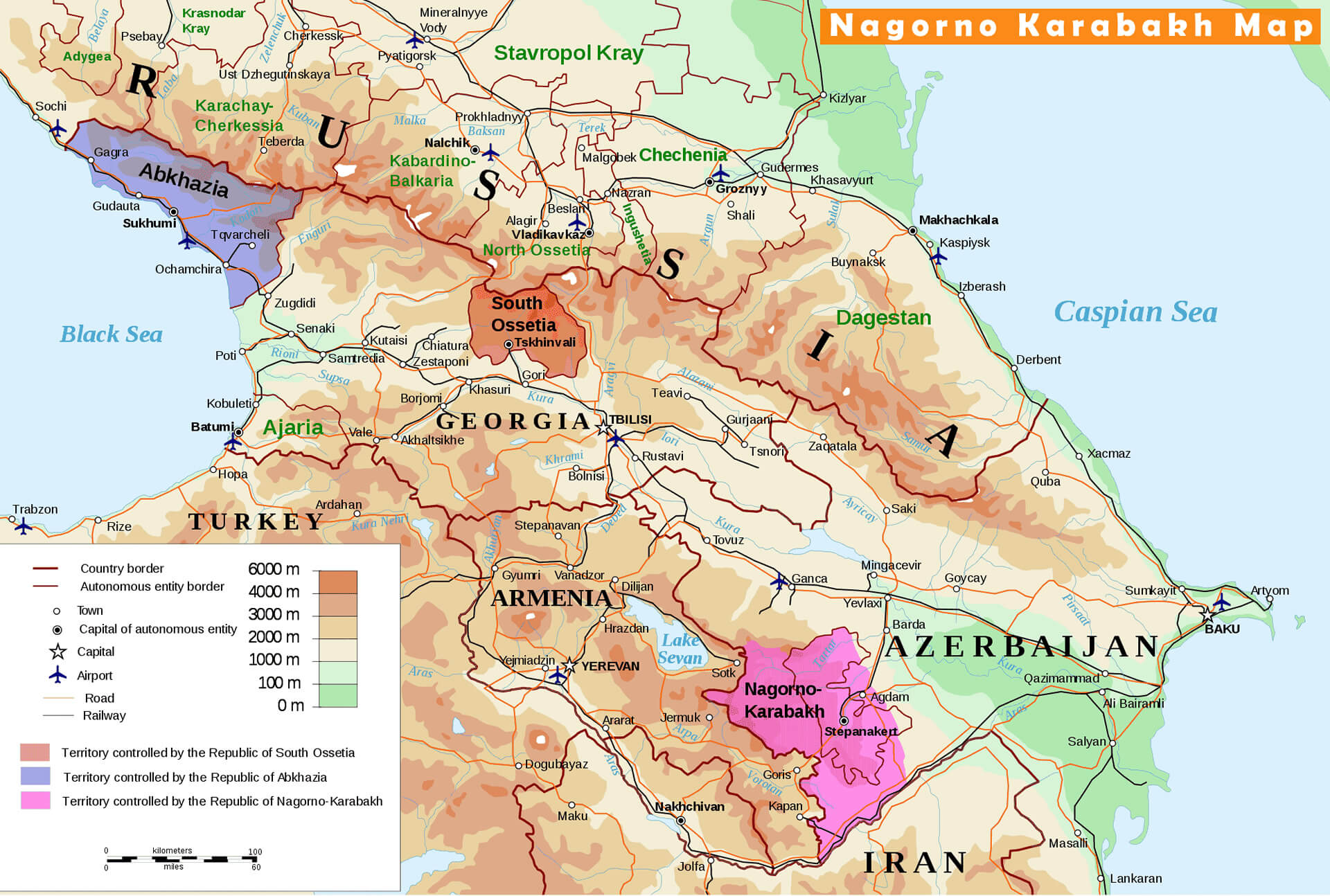 Caucase Haut Karabakh Carte